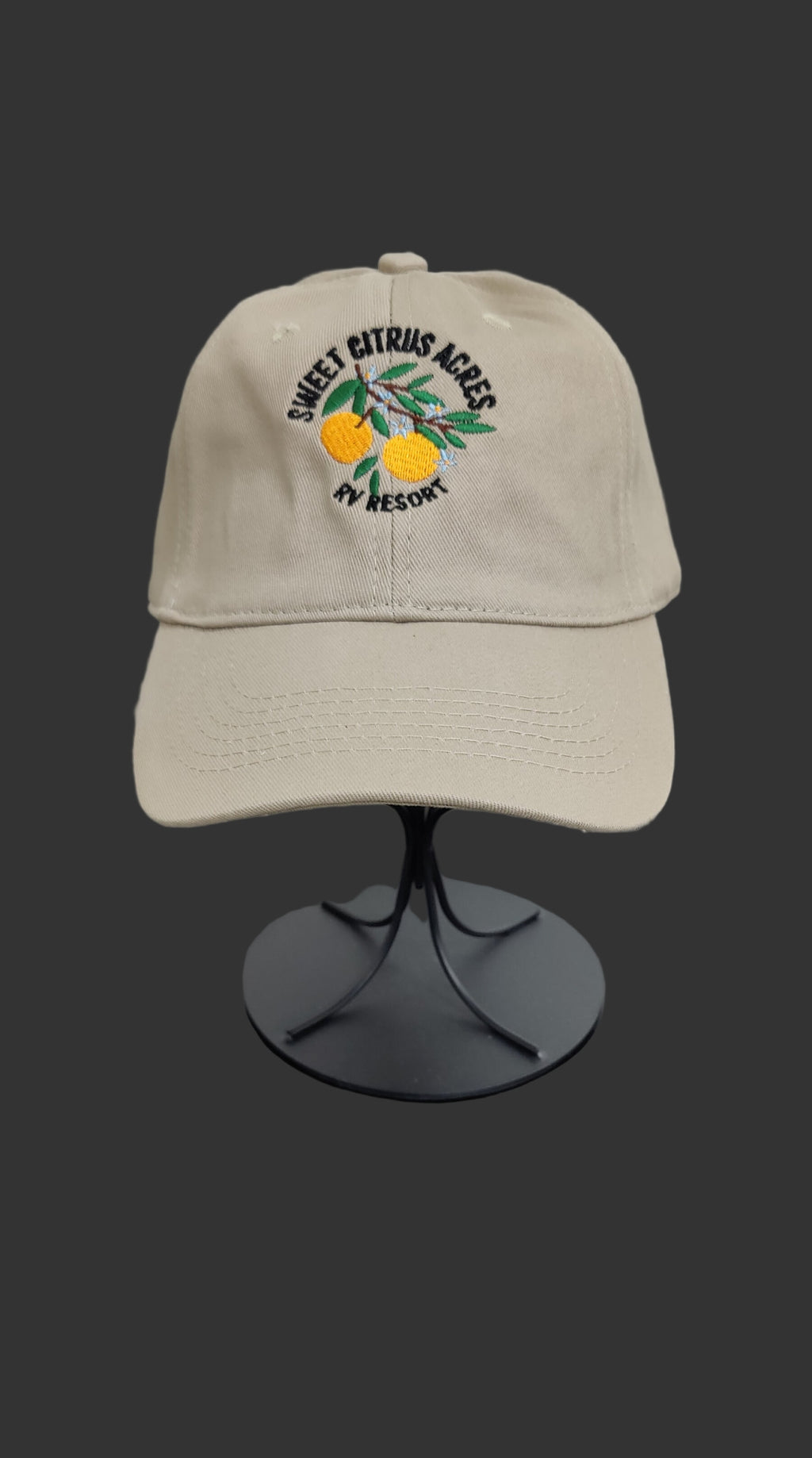 Sweet Citrus Acres RV Resort ladies embroidered hat – Florida resort apparel