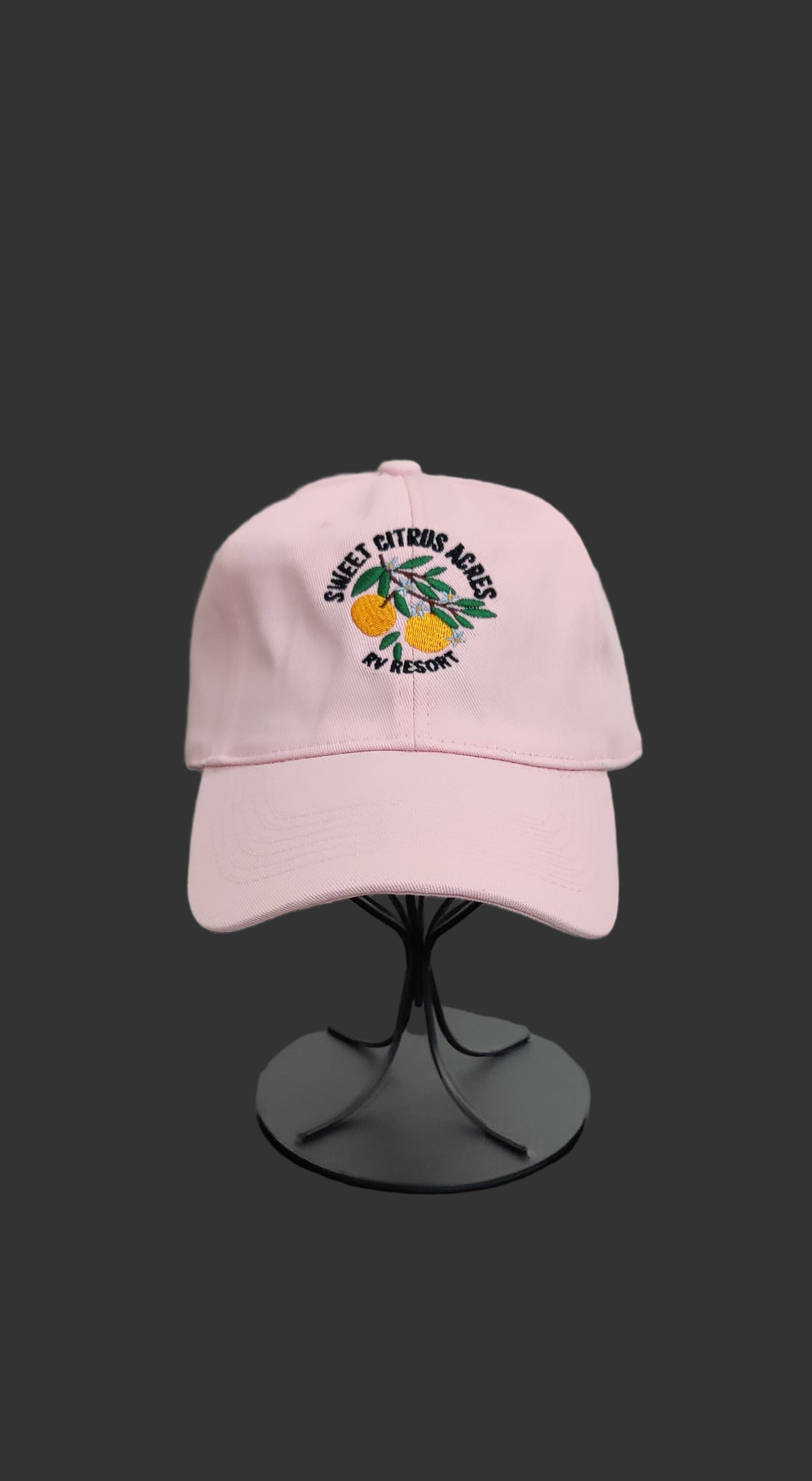 Sweet Citrus Acres RV Resort ladies embroidered hat – Florida resort apparel