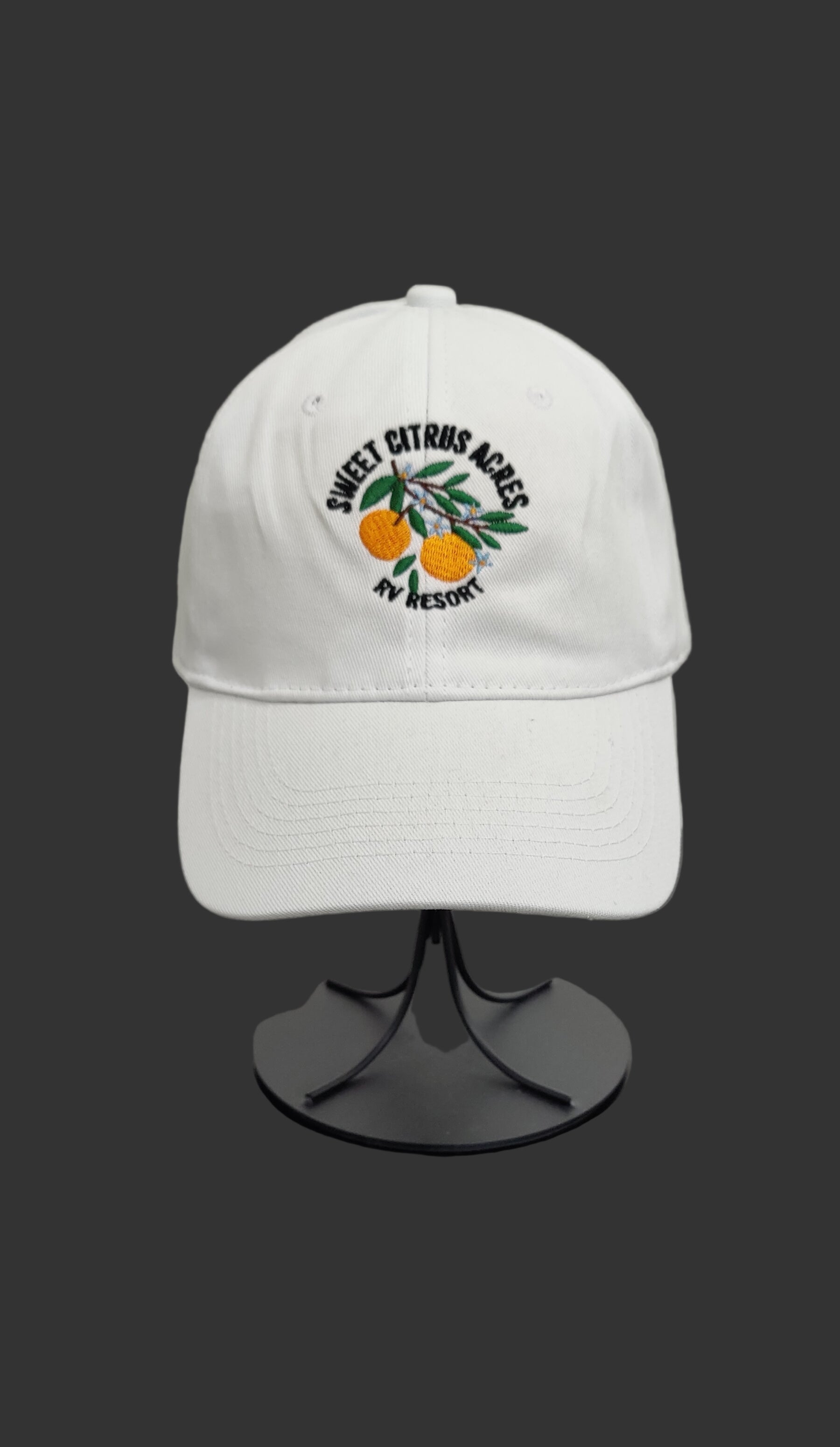 Sweet Citrus Acres RV Resort ladies embroidered hat – Florida resort apparel
