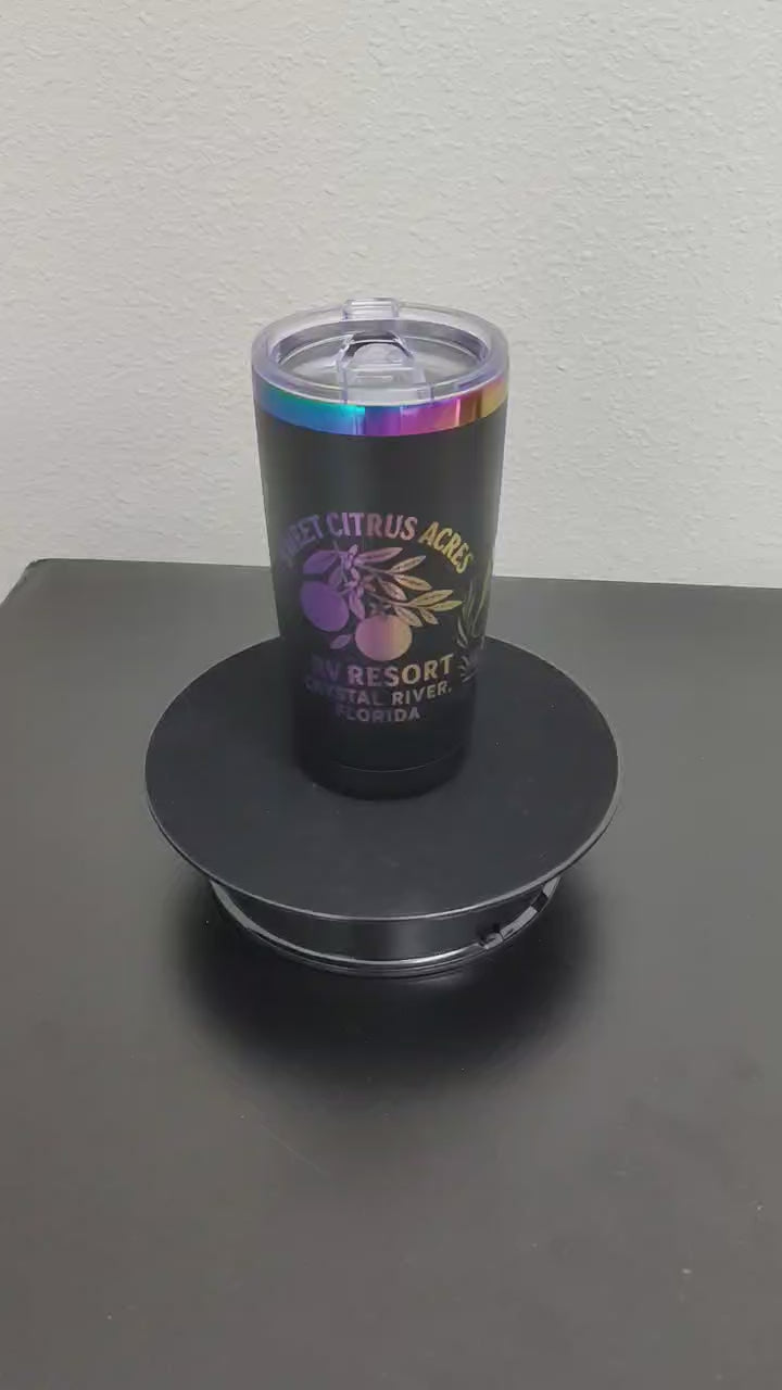 Sweet Citrus Acres RV Resort 20 oz Manatee & Logo Tumbler