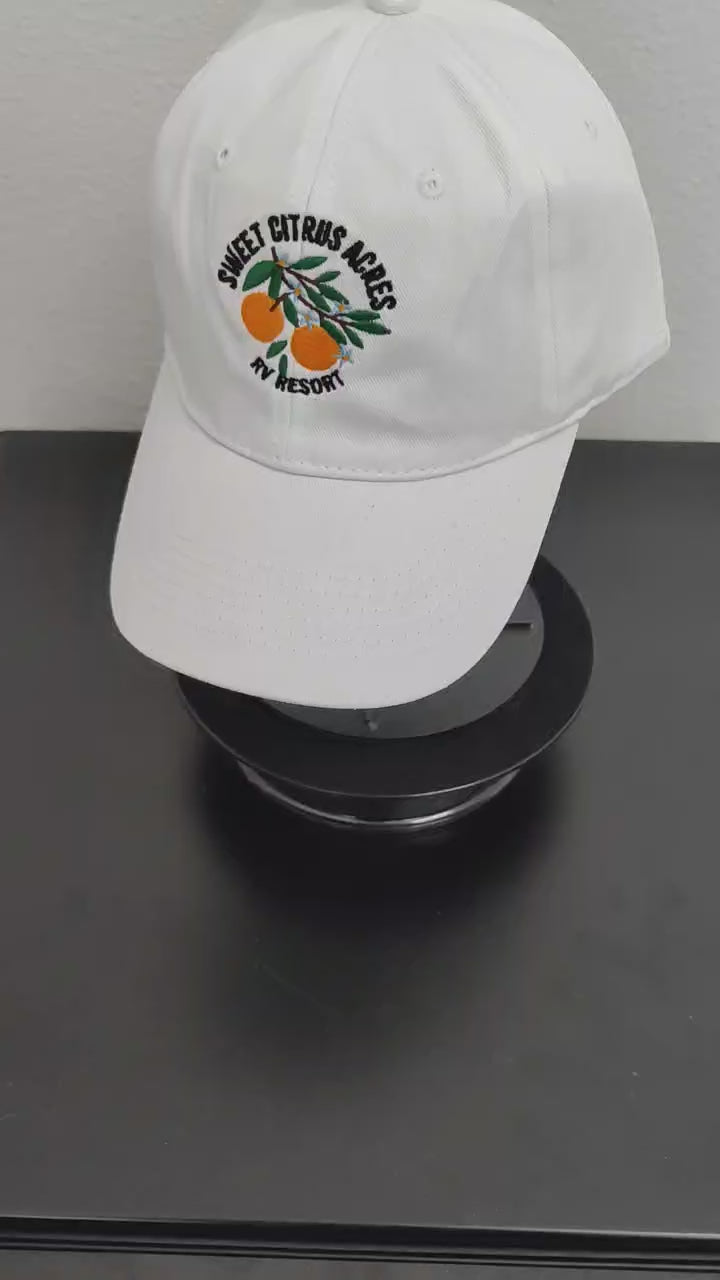 Sweet Citrus Acres RV Resort ladies embroidered hat – Florida resort apparel