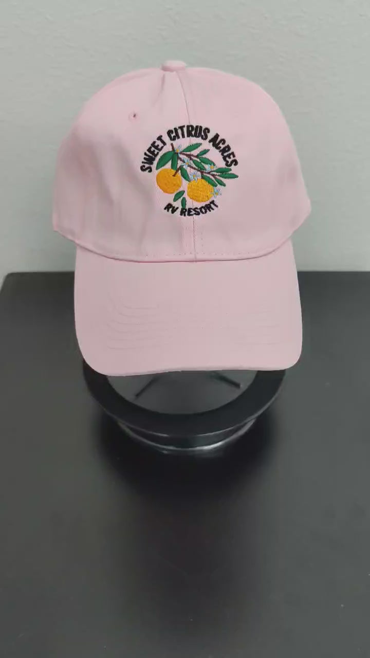 Sweet Citrus Acres RV Resort ladies embroidered hat – Florida resort apparel